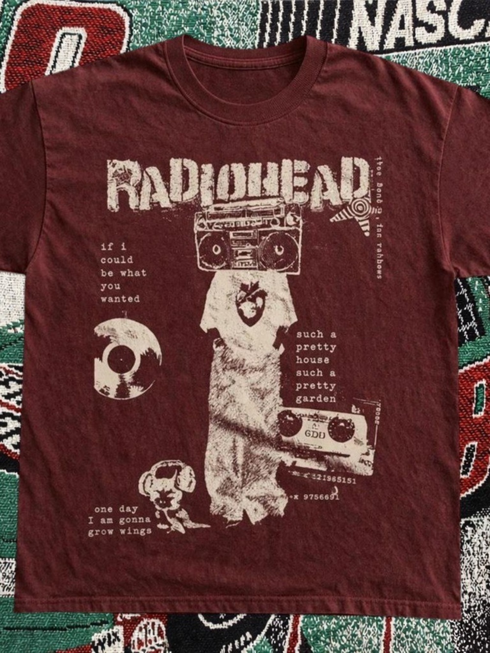 Burgundy Radiohead Graphic Tee - Picture 1 of 1